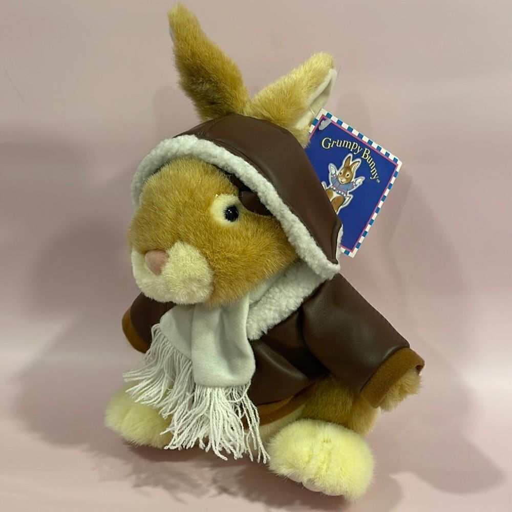 Troll Book Fairs Grumpy Bunny Plush Toy Hopper the Pilot NWT Excellent Condition